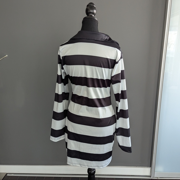 Black and White Striped Women's Dress - Picture 5 of 8